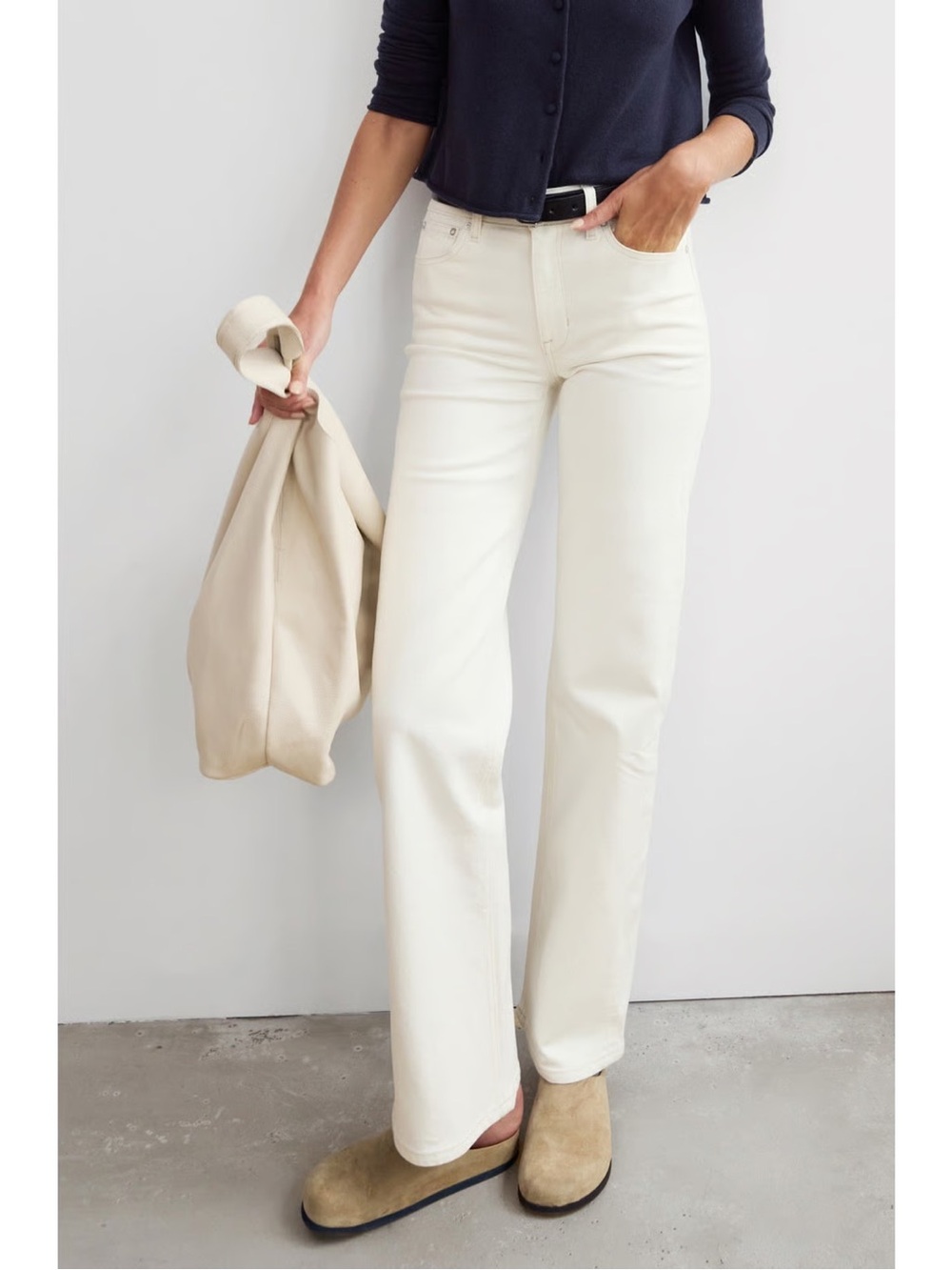 AYR • the secret sauce high rise Wide-Leg Jeans in Cream ecru - size 33 short - Picture 2 of 8